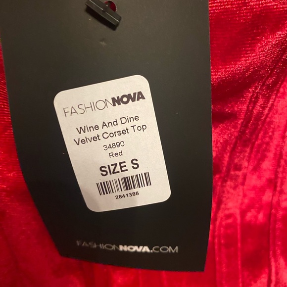 Fashionnova Valentine’s Day Wine and Dine velvet Corset Top - NWT - Picture 6 of 12